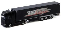 WSI01-3019 - Camion 4x2 SCANIA S Highline I CS20H et remorque réfrigérante 3 essieux aux couleurs transports Red Line