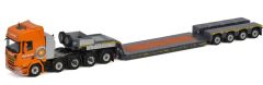 WSI01-3265 - Camion 10x4 SCANIA R Highline CR20H avec semi surbaissée aux couleurs des Transports VAN DER LIST