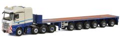 WSI04-2052 - Camion 8x4 MERCEDES Arocs et plateau 6 essieux Goldhofer aux couleurs transport TANADO