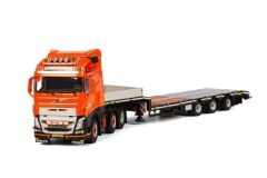 WSI01-1687 - Camion 6x4 VOLVO FH 04 Globetrotter et porte engins 3 essieux transport LAND