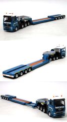 WSI20-1010 - Camion 8x4 MAN TGS et semi surbaissée 4 essieux aux couleurs SARENS