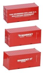 WSI410251 - Set de 3 containers de 20 pieds aux couleurs de l'entreprise MAMMOET