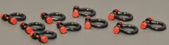 YCC636-3 - Set 10 Manilles 200 Tonnes en miniature de couleurs Noire et Rouge