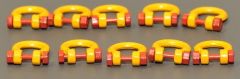 YCC639-2 - Set 10 Manilles 150/200 Tonnes en miniature de couleurs Jaune et Rouge