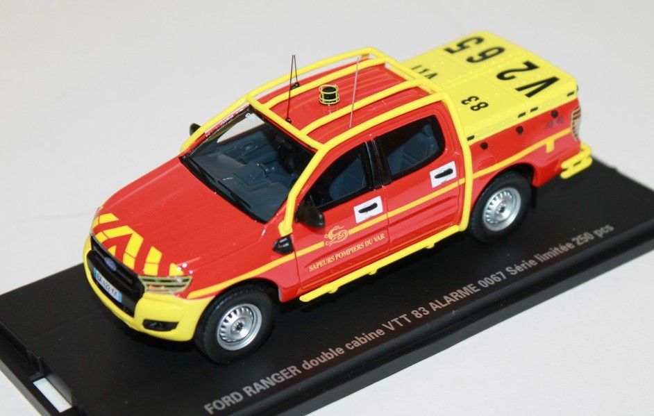 Modèle Réduit 1/43 Ford Ranger Pompier - Bouches-du-Rhône - Neuf Sous Boîte