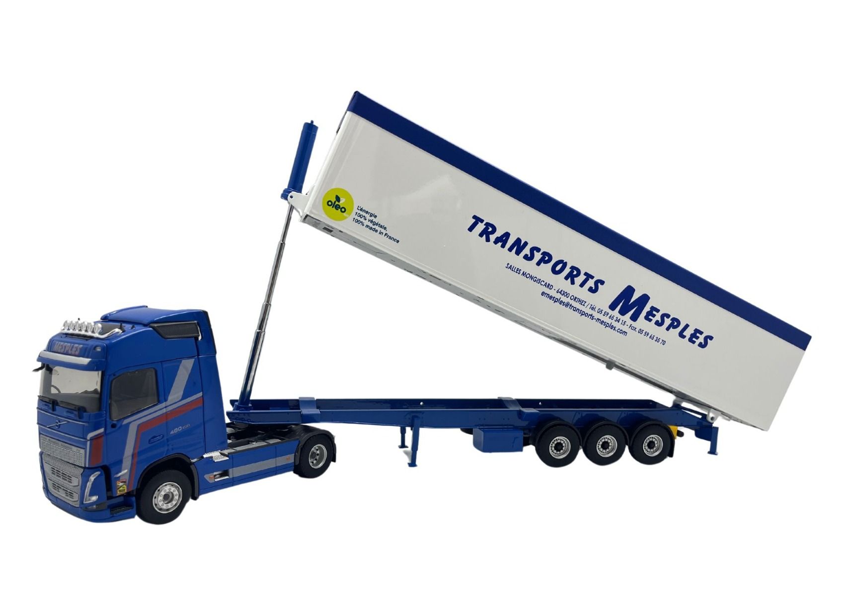 Camion ELIGOR Volvo FH4 Avec Remorque Céréalière – Transports MESPLES – Échelle 1/43 – NEUF