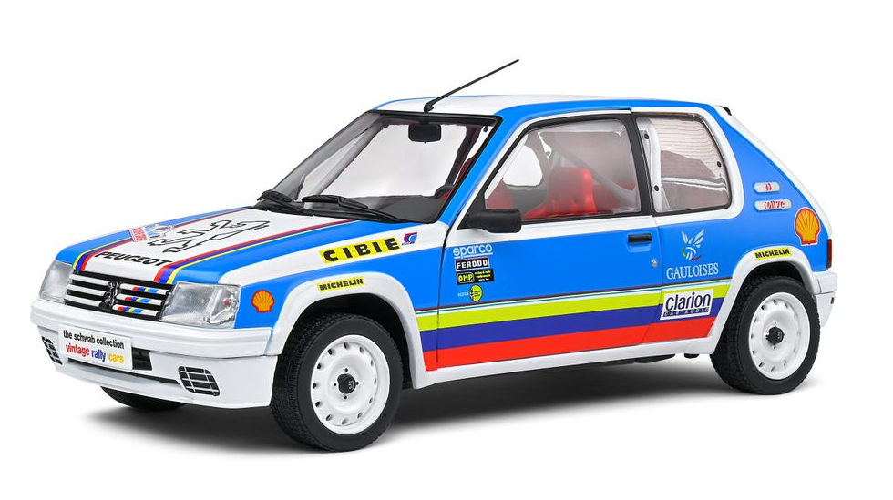 SOLIDO - Modèle Réduit 1/18 Peugeot 205 GTI Rallye Monte-Carlo 1986 #132 - Métal/Plastique