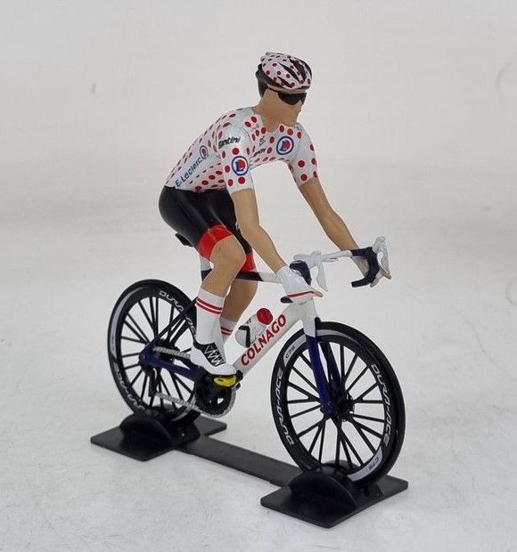 Maillot Cycliste Homme Aogda Taille M - Blanc/Noir/Rouge à Pois - Fermeture éclair Complète