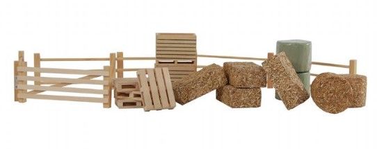 Kids Globe Hangar de ferme pour tracteurs jouet Petit 1:32 Bois 610192 pas cher