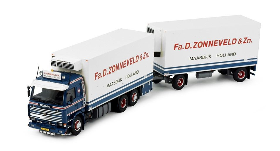 86655 - Tekno - Scania 143H 450 6x2 with brick trailer 3axle - De Heus