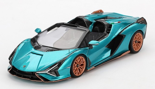 1/18 MR Collection Lamborghini Sian Fkp 37 Coupé IN Blu Uranus Carbonio Basi