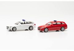 2 voitures à assembler de couleur blanc et rouge - MERCEDES-BENZ C-Klasse