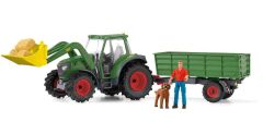 Accessoire avec figurine de l'univers FARM WORLD - Tracteur avec remorque
