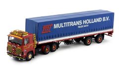 Camion avec remorque bâchée du transporteur FONTEIJN - SCANIA 140 6x4