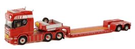 Ensemble Scania + Remorque Porte-engins Old Cars - Échelle 1/50 - Blanc - Neuf