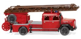 Miniature vintage Camion Pompier Grande échelle MAGIRUS NOREV 1/43 DL 30 H sur BERLIET GBK 18, N° 97 Fabriqué au Portugal (comme neuf, jamais joué) - Collection