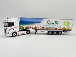 ELIGOR - SCANIA R450 4x2 SAT mit 3-Achs-Anhänger - Transport ABAZIOU - 1/43 ELIGOR - SCANIA R450 4x2 SAT mit 3-Achs-Anhänger - Transport ABAZIOU - 1/43