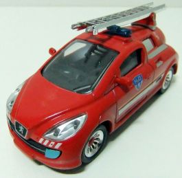 Coche Miniatura de Bomberos Peugeot H2O Fuel Dell NOREV Pilas