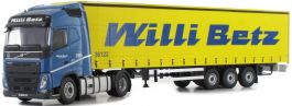 Modèle Réduit HERPA 1/50 - Camion Volvo FH GL Et Remorque Bâchée Jaune Transport