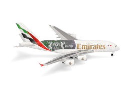 Herpa Modèle réduit avion Emirates Airbus A380 Destination Dubai, miniature à l'échelle 1:500, pièce de collection, modèle sans socle, métal