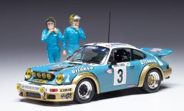 Voiture avec figurine du rallye de Monte Carlo 1978 N°3 - PORSCHE