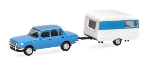 HER028585-002 - Voiture de couleur bleu - WARTBURG 353 1982 Qek-Junior caravane