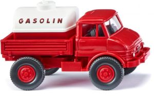 Camion couleur rouge et blanc – UNIMOG U 406 Gasolin