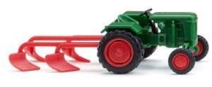 WIK039802 - Tracteur couleur vert feuillage – NORMAG FAKTOR I avec charrue
