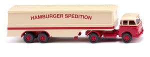 WIK051329 - Camion avec remorque fourgon - HAMBURGER SPEDITION - MAN Pausbacke