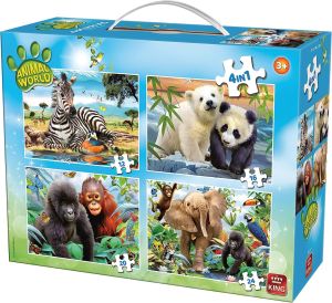 KING05321 - 4 puzzles les animaux du monde – 12-16-20 et 24 pièces