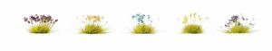 NOC06805 - Lot de 250 touffes de fleurs de couleur bruyère maïs lavande et autres - 20 x 110 x 180mm