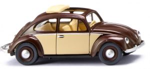 WIK079433 - Voiture de couleur marron et Ivoire – VW Beetle 1200 avec toit pliant
