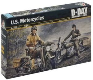 ITA0322 - Maquette à assembler et à peindre - U.S. Motorcycles WWII – D-Day