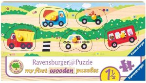 RAV03236 - Puzzles en bois 5 pièces - Véhicules