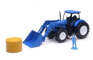 NEW05523B - Tracteur avec chargeur NEW HOLLAND T7 270 avec une balle de paille et un personnage