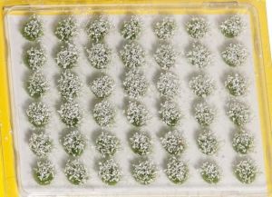 42 touffes d'herbe fleuries blanches de 6mm