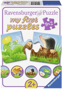 9 puzzles de 2 pièces - Animaux dans le jardin