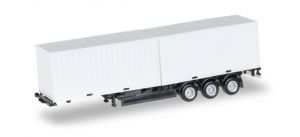 HER076494-002 - Remorque de couleur blanche – porte containers et 2 containers