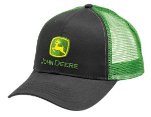 MC13080277BK - Objet publicitiare JOHN DEERE - Casquette de couleur noir avec arrière en maille verte