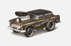 MST15557 - Voiture sous blister de la série Muscle Machines - CHEVROLET Nomad gasser de 1955 MAD WAGON