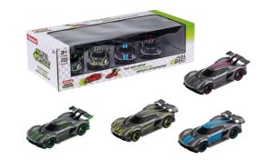 CARRERA15813029 - 4 voitures de couleur verte - jaune - bleu - rose Pull & Speed - Hypercar