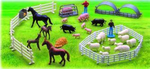 Barril avec Chevaux, moutons, cochons, personnages et accessoires
