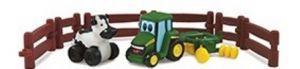 BRI37722AM6C - Tracteur et Déchaumeur JOHNNY avec une vache