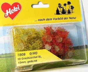 HEK1809 - Touffe d'herbes jaunes et rouges (10mm) par 100