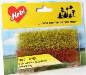 8 bandes d'herbes jaunes et rouges de 10 cm par lot