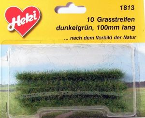 HEK1813 - Lot de 10 bandes d'herbes vert foncé 10 cm