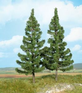 HEK2125 - Décor pour diorama - 2 épicéas de montagne de 17cm