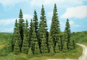 HEK2153 - Décor pour diorama - 4 Sapins de 12cm