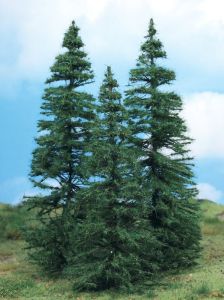HEK2171 - Décor pour diorama - 3 modèles de sapins 18 à 22cm