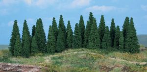 HEK2242 - Décor pour diorama - 20 Sapins de 9 à 14cm